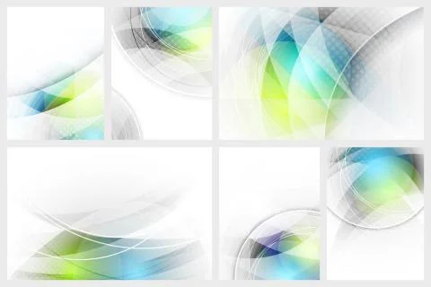 Set of abstract glowing background with space for your content. Stock Illustration