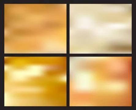 Set of abstract golden blurred background. Creative concept elements Stockillustratie
