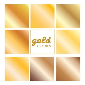 Set of Abstract golden gradient. Stock Illustration