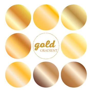 Set of Abstract golden gradient. Stock Illustration