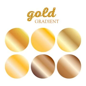 Set of Abstract golden gradient. Stock Illustration
