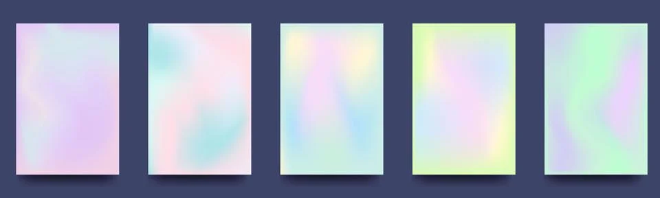 Set of abstract gradient backgrounds. Cover template in minimalist style with Stock Illustration