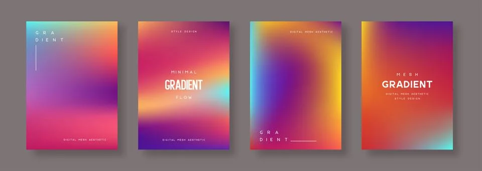 Set of abstract gradient backgrounds. Stock Illustration