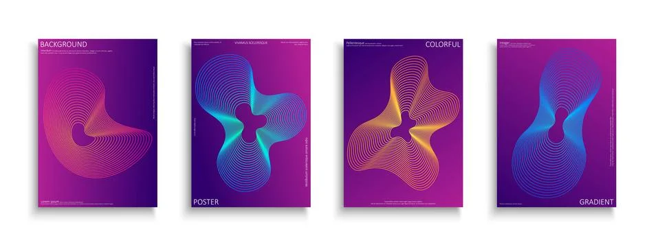 Set of abstract gradient covers, templates, backgrounds, placards, brochures Stockillustratie