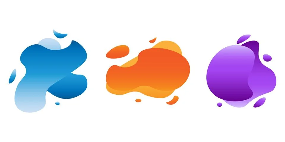 Set of abstract gradient modern graphic elements. Fluid template shape. Stockillustratie