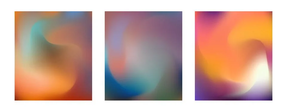 Set of abstract gradient postcards Stock Illustration