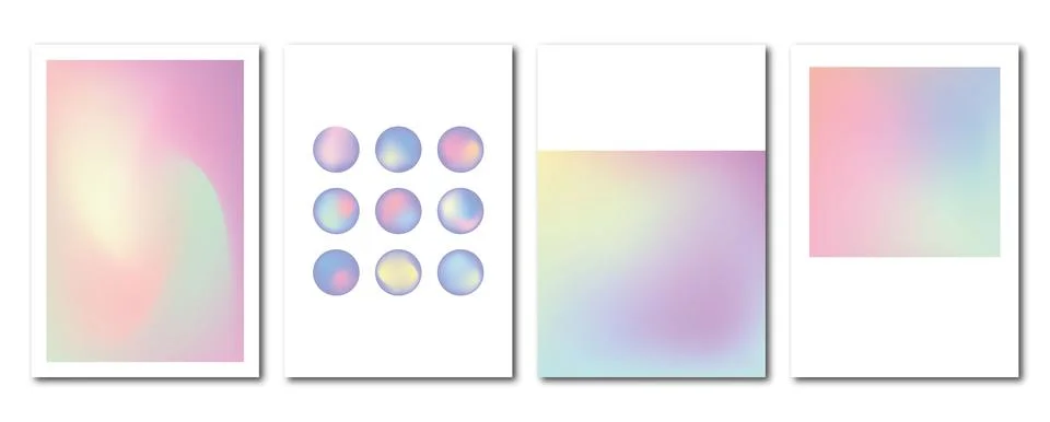 Set of abstract gradient posters. Stylish colors. Design layout for banners 库存插图