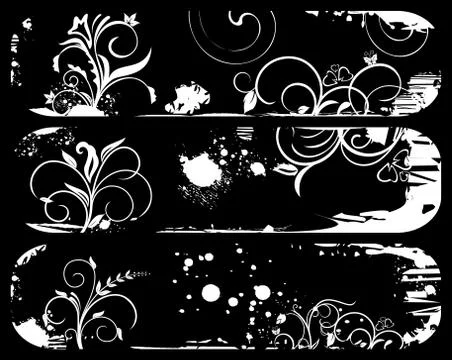 Set abstract grunge banners Stock Illustration