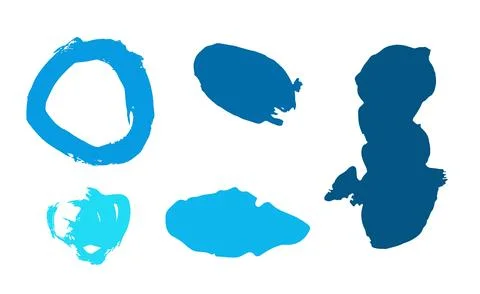 Set of abstract grunge blue spots colored illustration Illustrazione stock