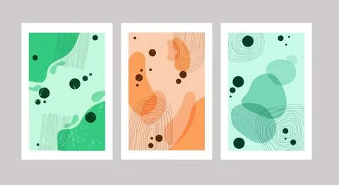 Set of abstract grunge minimalistic art compositions Stock Illustration