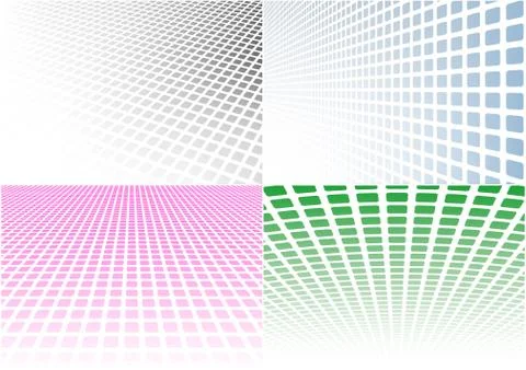 Set of Abstract Halftone Background Stock Illustration
