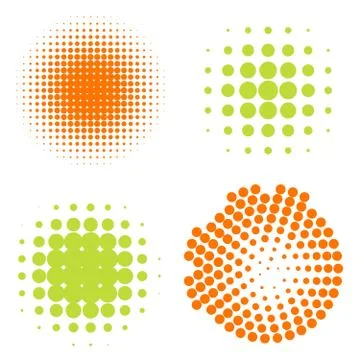 Set of Abstract Halftone Circles Logo, vector illustration Иллюстрация