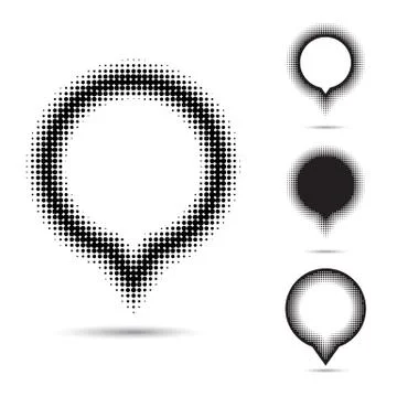 Set of abstract halftone design elements. Stock Illustration