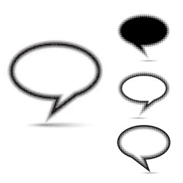 Set of abstract halftone design elements. Stock Illustration