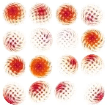 Set of Abstract Halftone Design Elements. EPS 10 Stock Illustration
