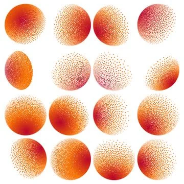 Set of Abstract Halftone Design Elements. EPS 10 Illustrazione stock