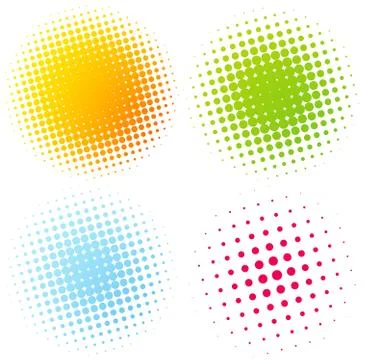Set of Abstract Halftone Design Elements Stock Illustration