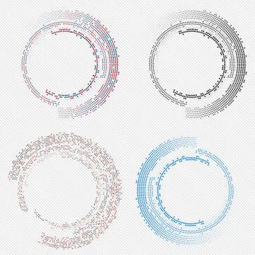 Set of Abstract Halftone Design Elements, vector illustration, logo Illustrazione stock