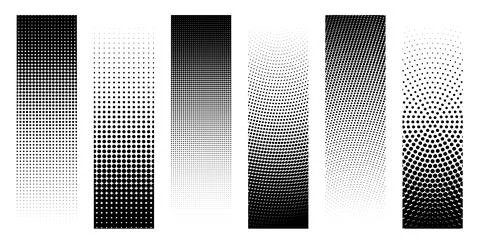 Set of Abstract Halftone Design Elements Stock Illustration