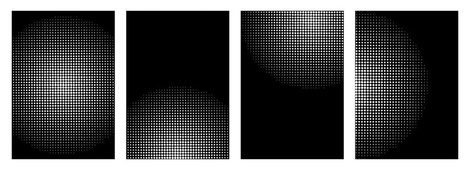 Set of abstract halftone effect backgrounds vector illustration Stock-Illustration