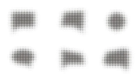 Set of abstract halftone effect shapes for overlay Stock Illustration
