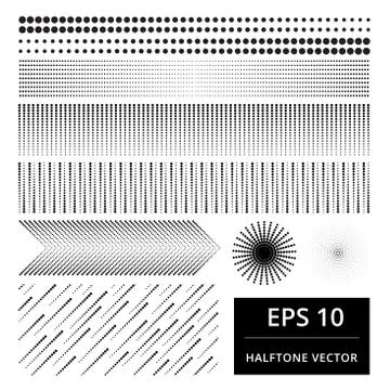 Set of abstract halftone vector element 스톡 일러스트