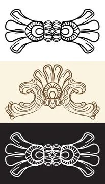 Set of abstract hand drawing design elements cut out vector illustration Stock Illustration