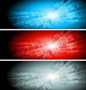 Set of abstract hi-tech banners. Eps 10 vector illustration Set of abstrac... 库存照片