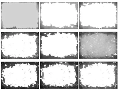 Set of abstract  high resolution detailed grunge frame with copy space Stock-Illustration