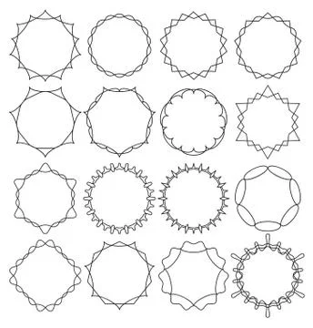 Set of abstract hipster outline emblems and badges logo templates Stock Illustration