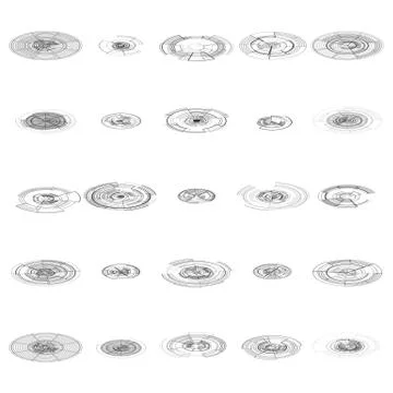 Set of abstract hud elements isolated on white background. High tech, virtual Illustrazione stock