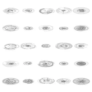 Set of abstract hud elements isolated on white background. High tech, virtual Stock Illustration