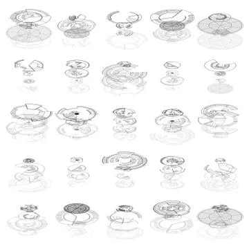 Set of abstract hud elements isolated on white background. High tech, virtual Illustrazione stock