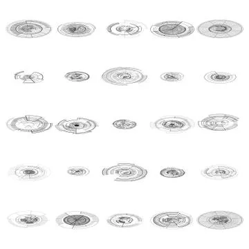 Set of abstract hud elements isolated on white background. High tech, virtual Stock Illustration