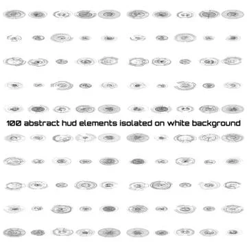 Set of abstract hud elements isolated on white background. High tech, virtual Illustrazione stock
