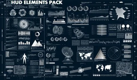 Set abstract HUD elements for UI UX design. Statistic and data,  infographics イラスト素材