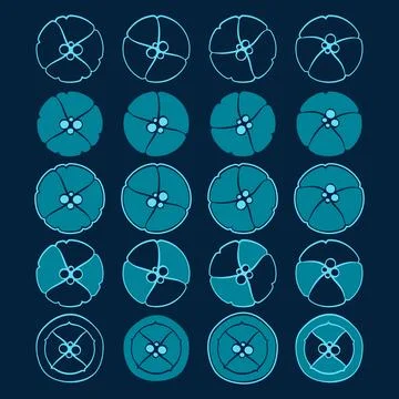 Set of abstract illustrations with jellyfish Stock Illustration