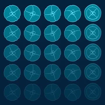 Set of abstract illustrations with jellyfish Stock Illustration