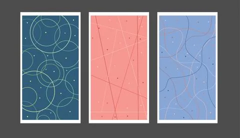 Set of abstract illustrations of lines and circles Stock Illustration