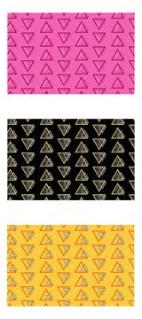 A set of abstract images with bright triangles for your brand book. 스톡 일러스트