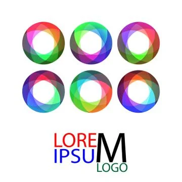 Set of abstract infinite loop logo template. Stock Illustration