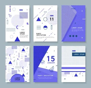 Set abstract invitation Stock Illustration