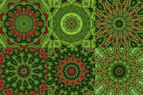 Set of abstract kaleidoscope background. Beautiful kaleidoscope seamless pa.. Stock Illustration