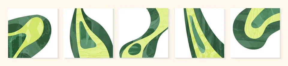 Set of abstract landscape vector social media background illustration Stock Illustration