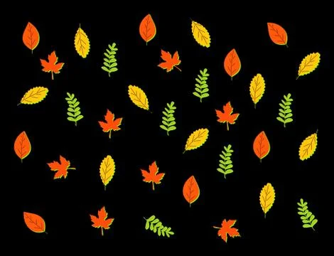 Set of abstract leaves. Vector design elements 스톡 일러스트