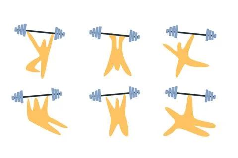 Set of abstract lifting iron logo elements Illustrazione stock