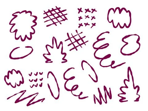 Set of abstract lines. Hand drawn patterns Stock Illustration