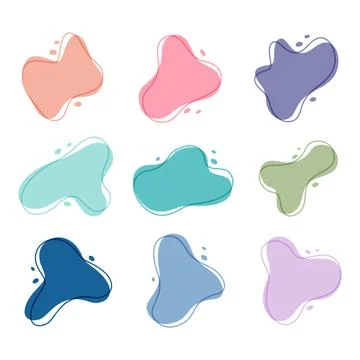 Set of Abstract Liquid Blob Shape Designs Stock Illustration