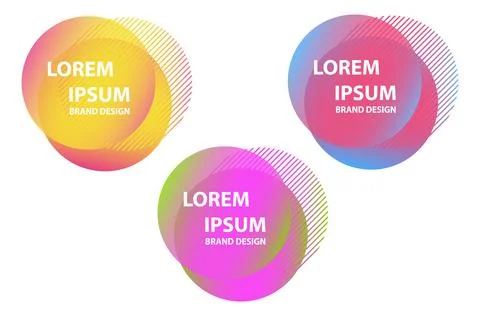Set of abstract liquid gradient shapes with text frames isolated on white Stock-Illustration