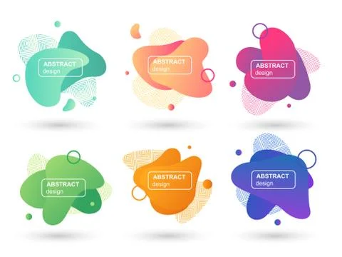 Set of abstract liquid shapes modern graphic Stock Illustration